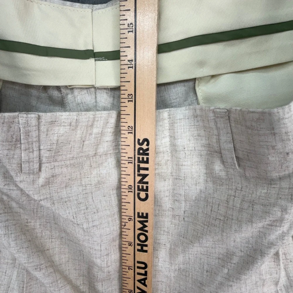 Orvis‎ Dress Pants Mens 44 Beige Linen Blend Pleated Made in USA Trousers